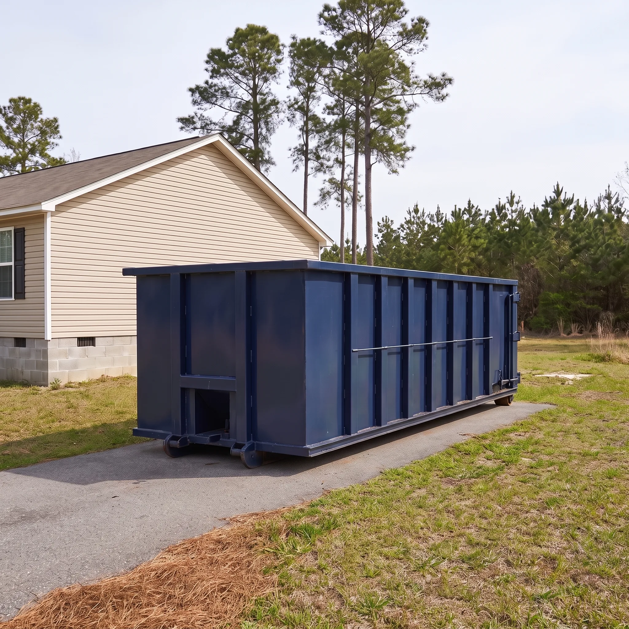 Dumpster on a Greenville, SC job site