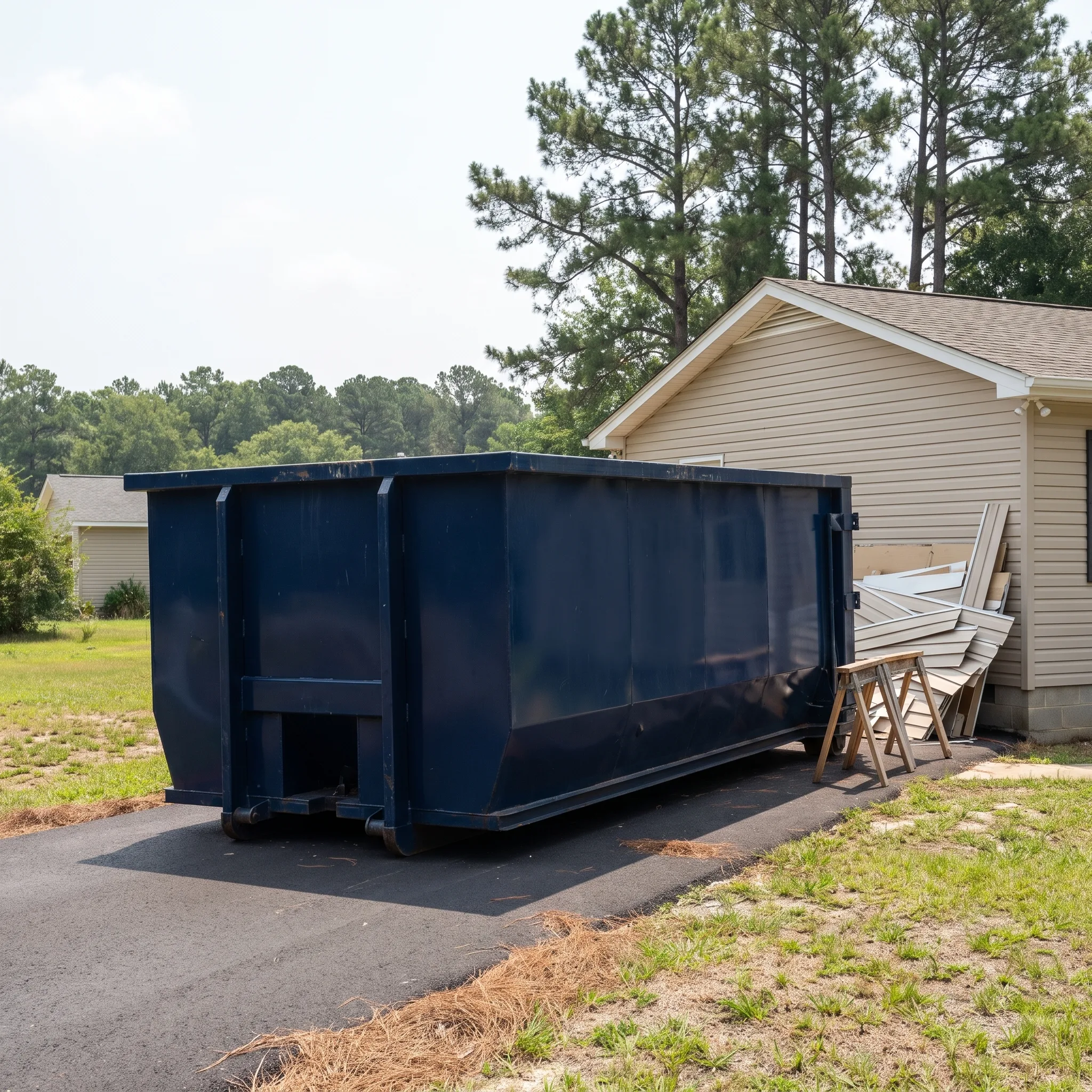 Dumpster on a Anderson County, SC job site